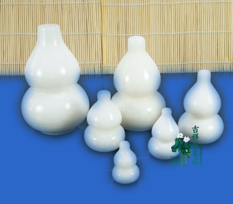 【開】天然水晶玉石漢白玉葫蘆擺件 家居辦公室擺設工藝品玉葫蘆