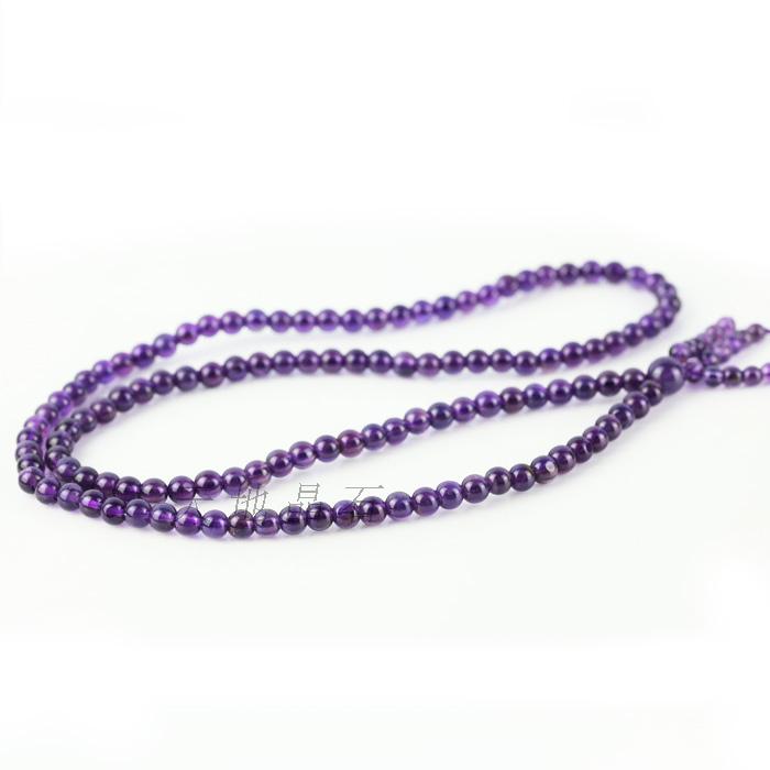 開光天然烏拉圭紫水晶108顆佛珠手鏈108粒天然紫水晶手串| 協貿國際 