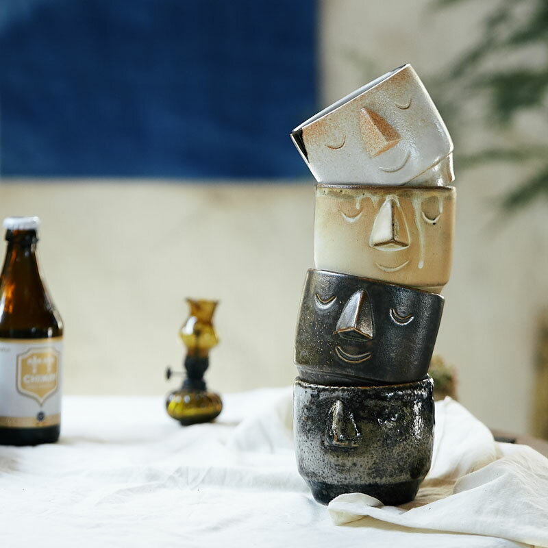 原創藝術家系列掛耳咖啡杯搞怪風馬克杯日式復古水杯子陶瓷1入