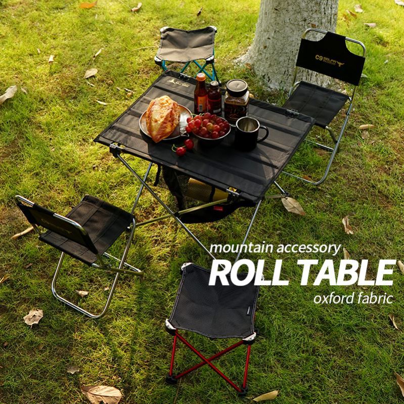 戶外折疊餐桌家用小戶型可移動燒烤桌超輕鋁合金大號野餐桌休閑桌