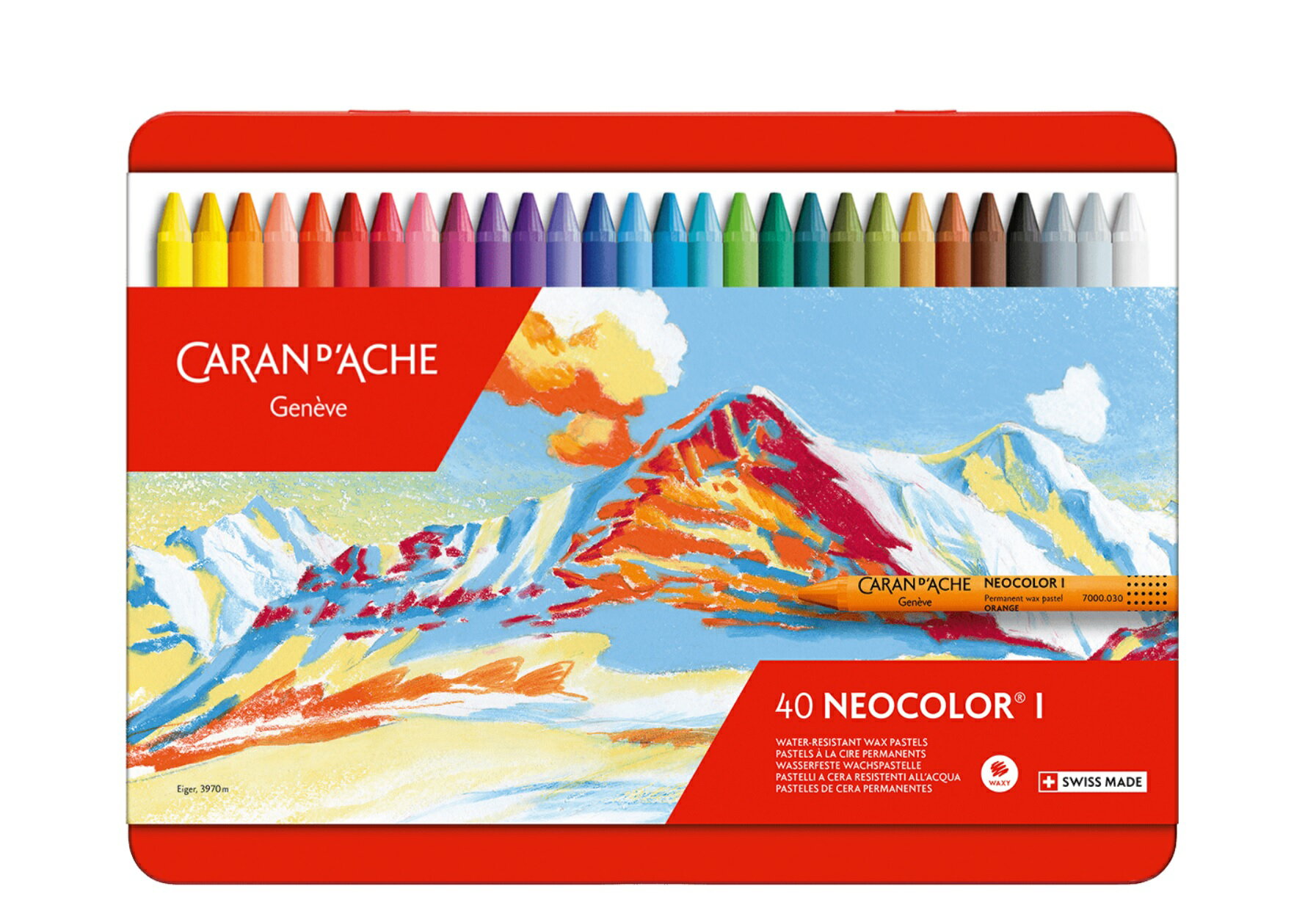 瑞士 CARAN D'ACHE 卡達 NEOCOLOR™ I專業級油性蠟筆40色 7000.340【領券滿額再折千8/31止】