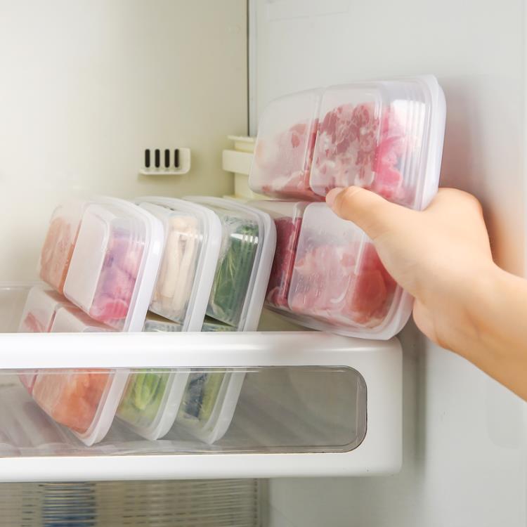 日本進口冰箱收納盒凍肉分格盒子冷凍保鮮盒廚房備菜備餐輔食分裝 免運