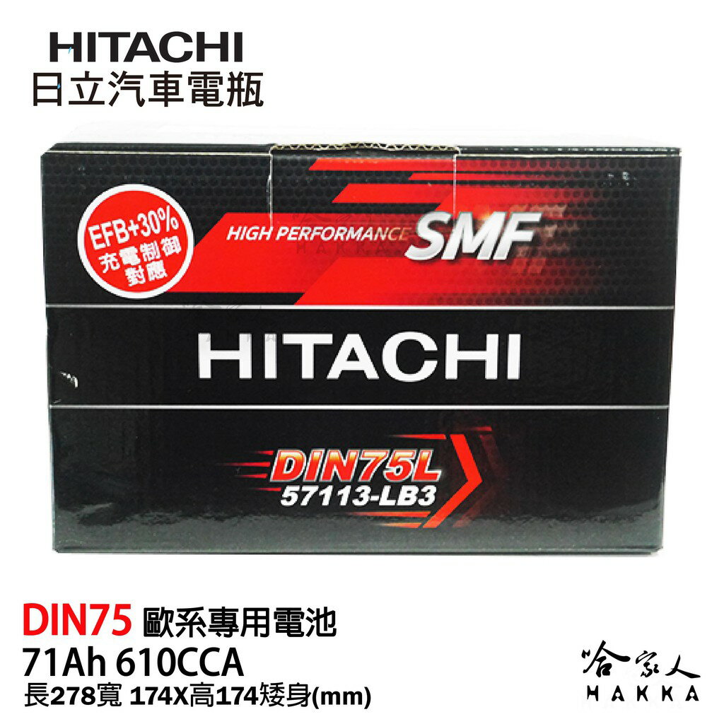 HITACHI 日立 DIN75 日本獨家電瓶技術 AUDI VW BENZ 57114 專用電池 免運 電瓶 哈家人【樂天APP下單最高20%點數回饋】