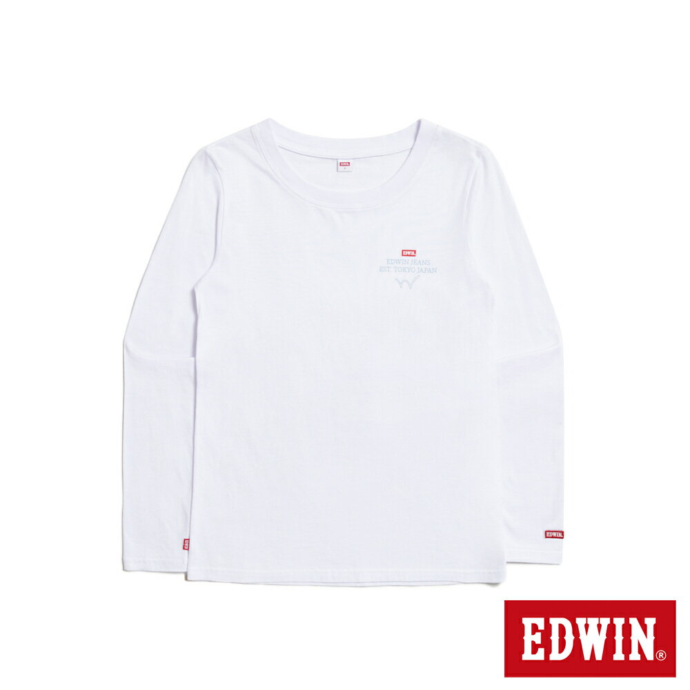 EDWIN 秀氣小印花薄長袖T恤-女款 白色