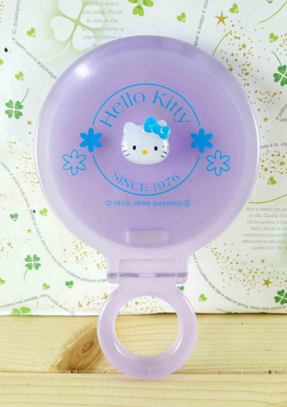 【震撼精品百貨】Hello Kitty 凱蒂貓-KITTY手拿折鏡-蘭花圖案-紫色 震撼日式精品百貨