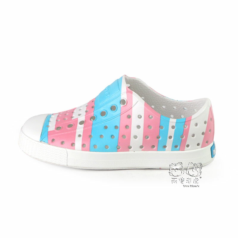 Native JEFFERSON PRINT 奶油頭 洞洞鞋 小童 粉藍 R8157(13100101-8870)