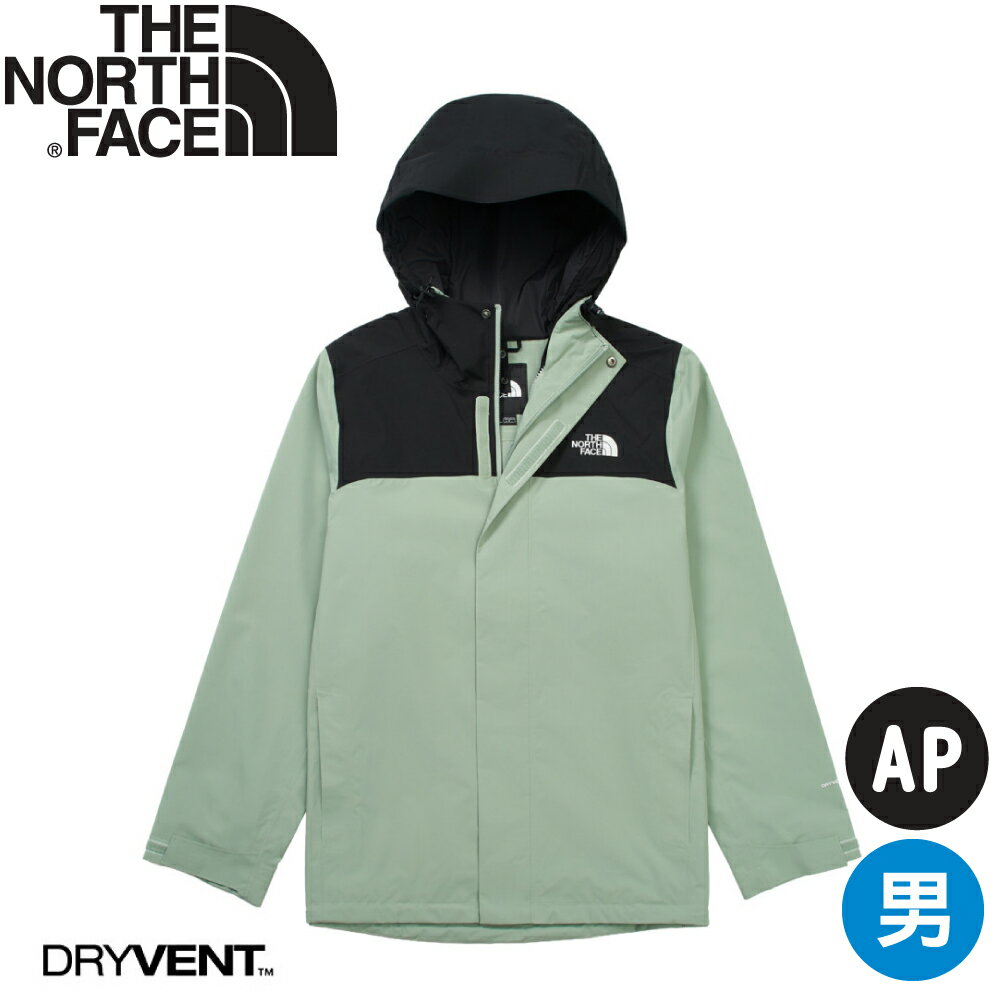 【The North Face  男 DV防水可套接外套 AP《黑/抹茶綠》】8DX1/防風外套/衝鋒衣/連帽外套/風雨衣