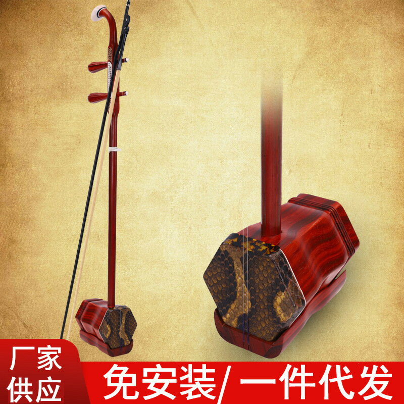 紅花梨木二胡 緬甸紅花梨初學演奏專業二胡全套 二胡批發壹件代發 鑫弘-戶外運動