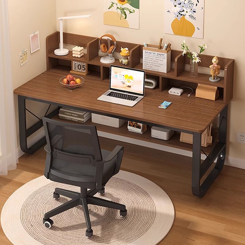 電腦桌臥室家用寫字桌出租屋簡易桌子臺式簡約書桌書架一體辦公桌