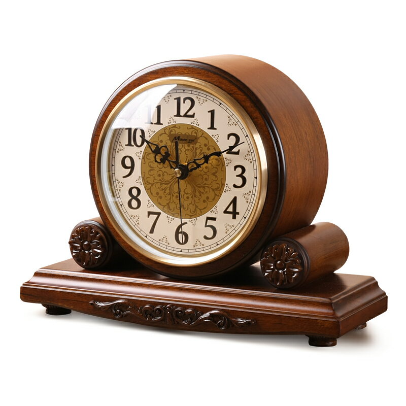 客廳座鐘歐式實木鐘表仿古臺鐘大號時鐘創意石英鐘帶報時床頭坐鐘