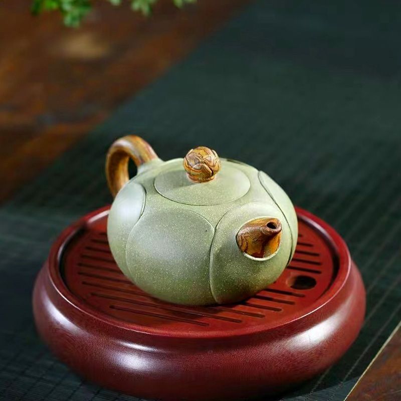 工廠直銷 免運 茶壺 紫砂壺 壺魅正宗紫砂壺宜興名家純手工泡茶壺家用功夫茶具套裝豆青砂清蓮特惠/可開發票Z1017 1