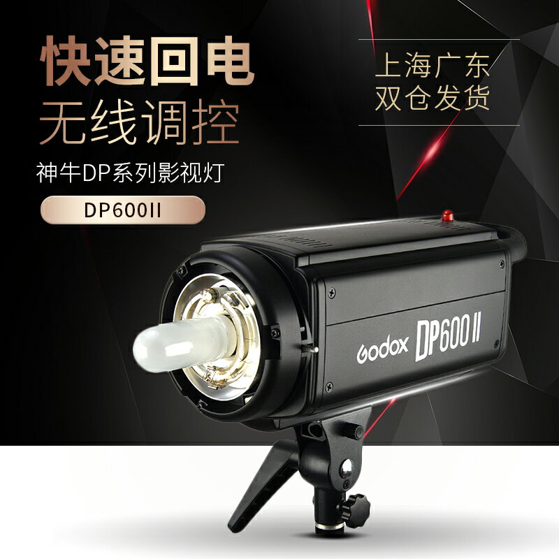 神牛DP600II二代攝影棚補光燈攝影器材服裝套裝人像室內美食拍照攝像攝影打光燈影室燈柔光燈拍照閃光燈