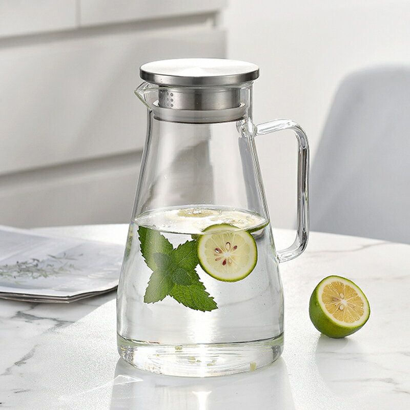冷水壺大容量玻璃耐高溫涼白開水杯茶壺套裝家用果汁壺防爆涼水壺/水壺/茶壺/涼水壺/冷水壺/飲料壺/冷飲壺