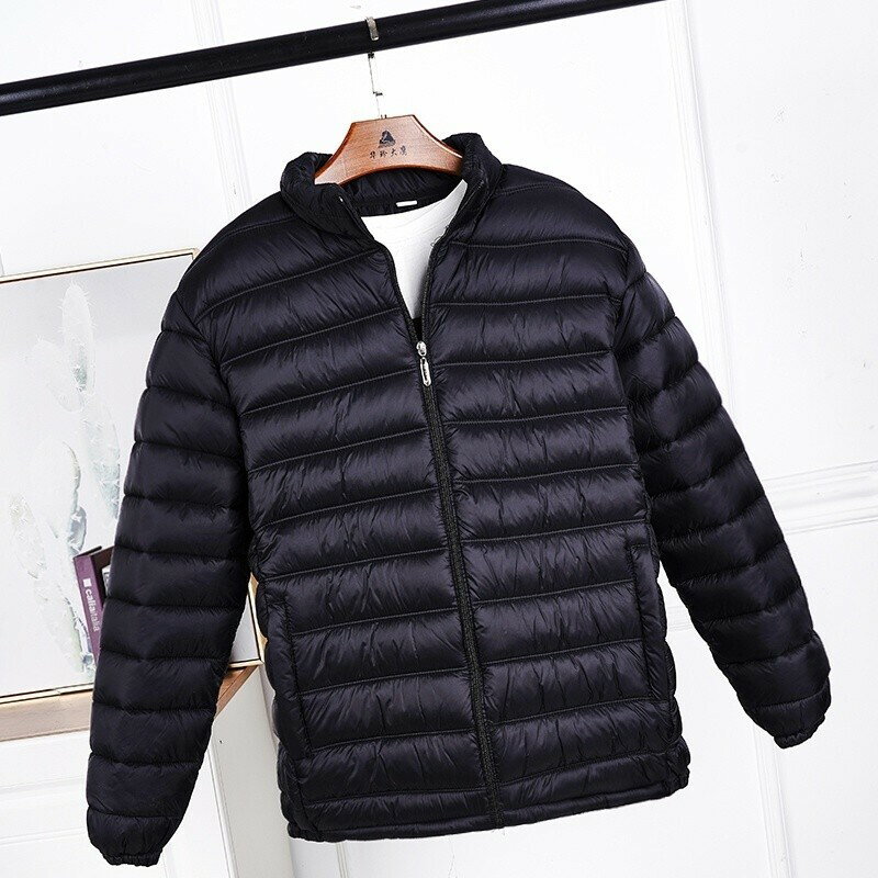 【秋冬新品】大碼保暖外套 休閒外套 男裝 男士新款輕薄羽絨棉雙綫立領棉服中大碼棉衣秋冬裝外套