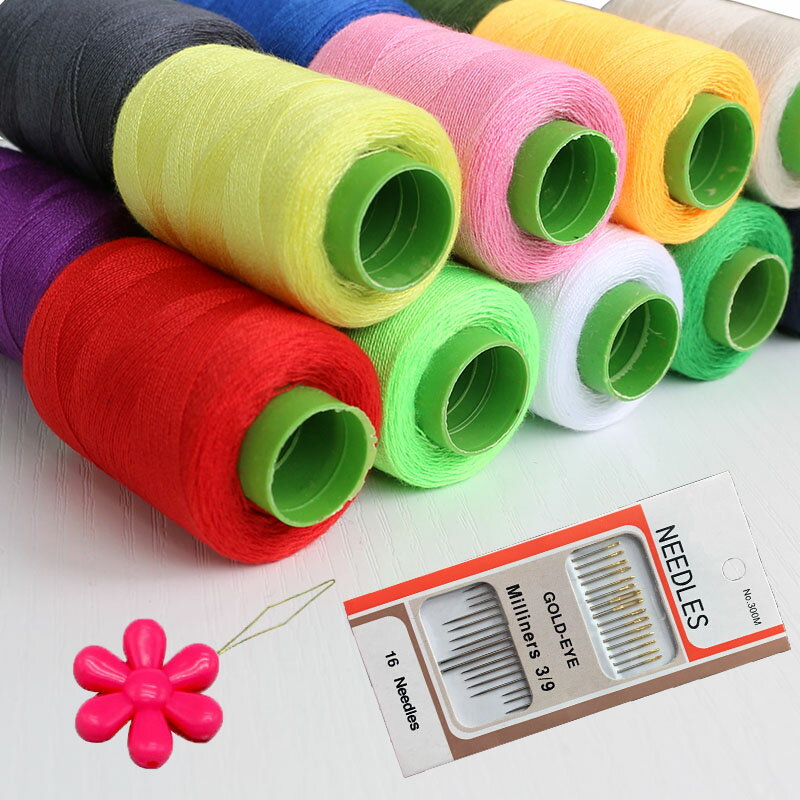 家用針線套裝手縫針線盒衣服diy手工縫補小線卷滌綸黑白色寶塔線