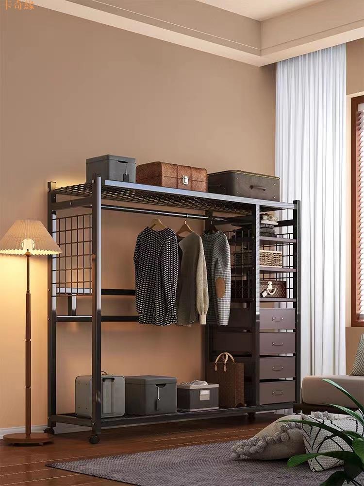 衣柜家用臥室簡易衣櫥出租房用結實耐用收納柜經濟型組裝金屬衣柜