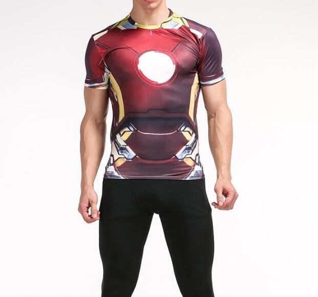 FINDSENSE MD 日系 時尚 男 高彈力 緊身運動短T 訓練服 跑步 健身T恤 3D戰士戰衣 短袖T恤