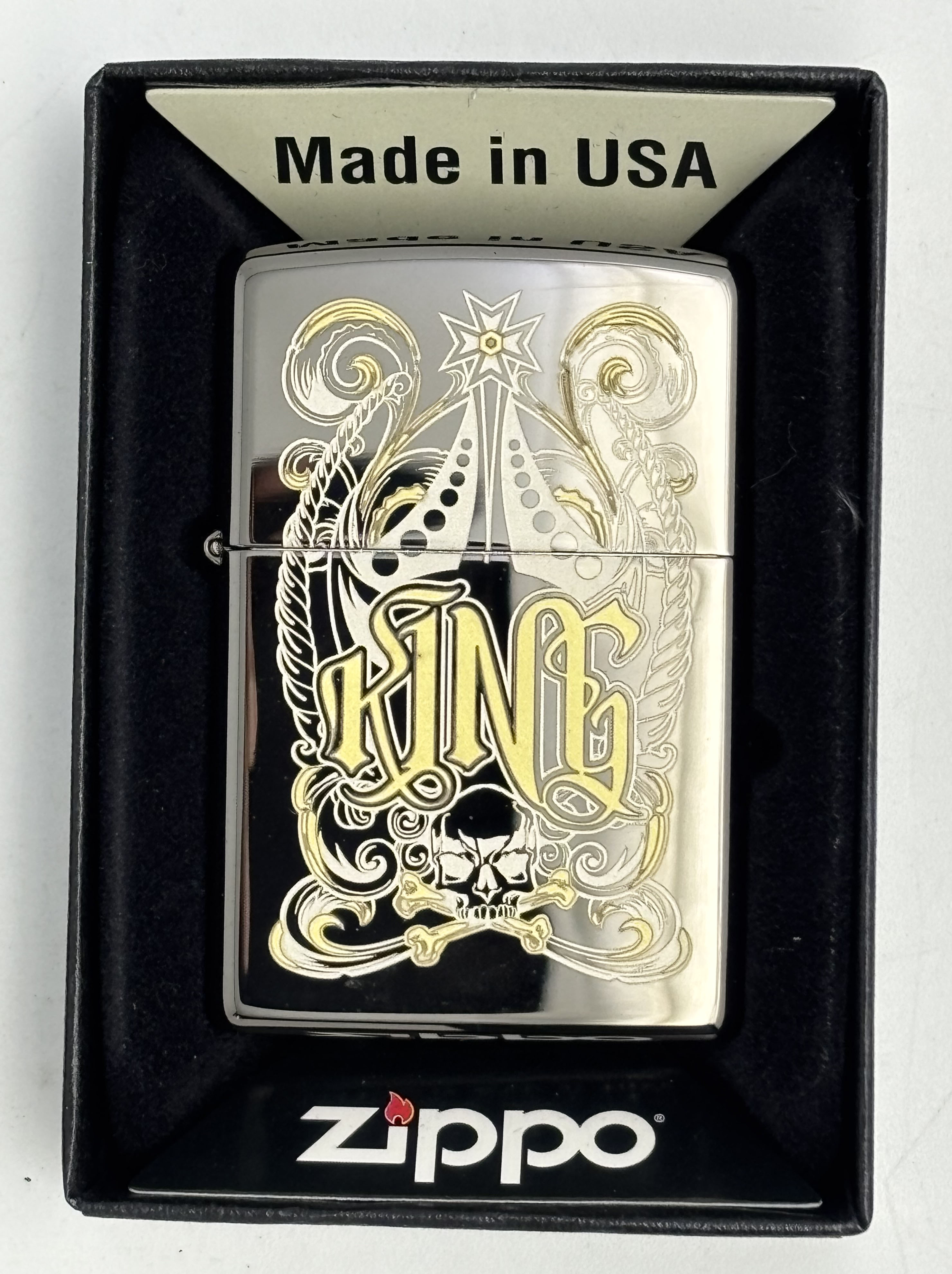 【ZIPPO】美製~King國王-雙色雷射雕刻加工打火機 Zippo 28798 _d03