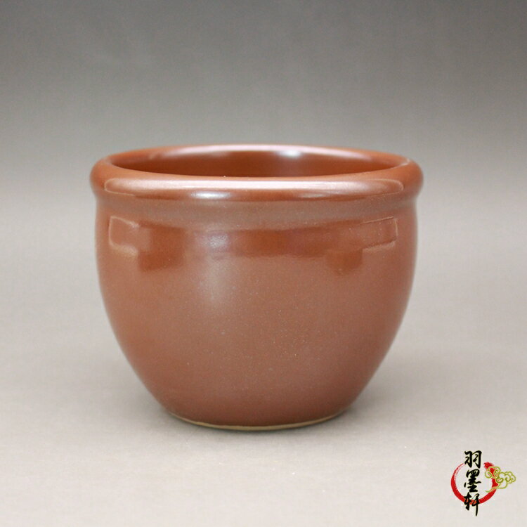 清雍正紫金醬釉 小缸 香爐 純手工制作 古玩古董陶瓷器仿古瓷擺件