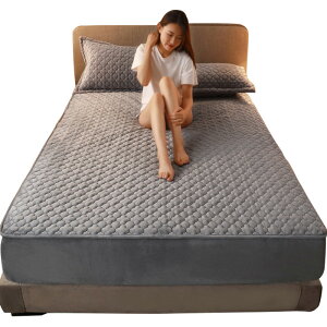 珊瑚絨床罩床笠單件法蘭絨防滑固定床墊套加厚夾棉冬季牛奶絨床套