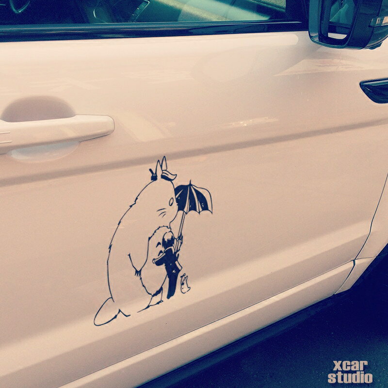 愛卡車貼 個性汽車貼紙 宮崎駿系列吉卜力工作室出品之龍貓打傘