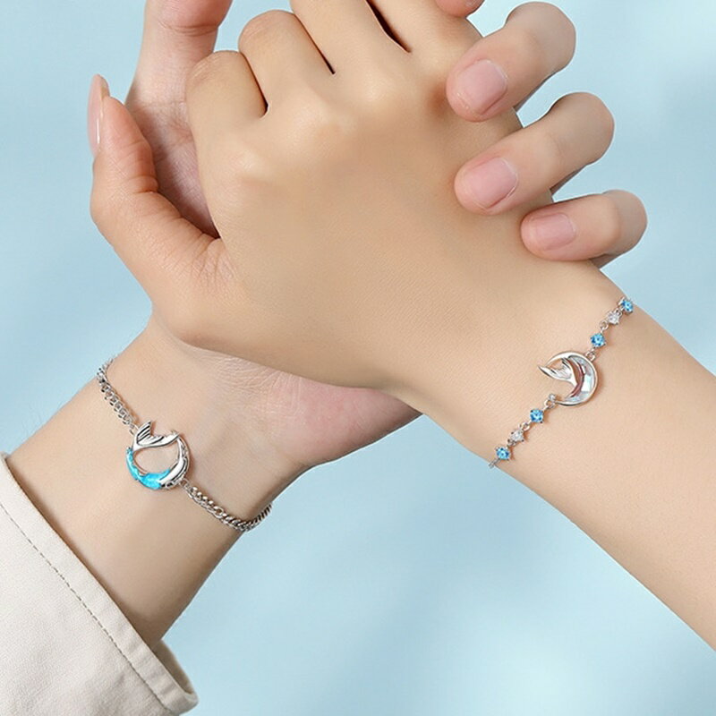 【巴黎精品】現貨+預購 頂級925純銀手鍊情侶手鏈女首飾情人節禮物-鯨夢星海情侶手鍊男女飾品a1li77