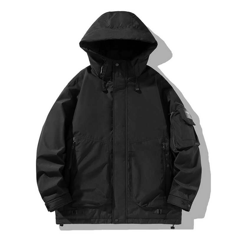 現貨+預購 真羽絨90%鴨絨羽絨外套羽絨衣夾克-保暖白鴨絨機能工裝男外套2色74it20【獨家進口】【米蘭精品】