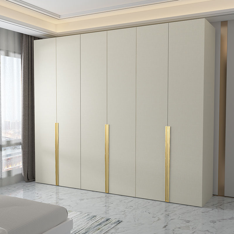 極簡衣柜白色現代簡約臥室家用四六門儲物柜子加頂柜奢華大衣櫥