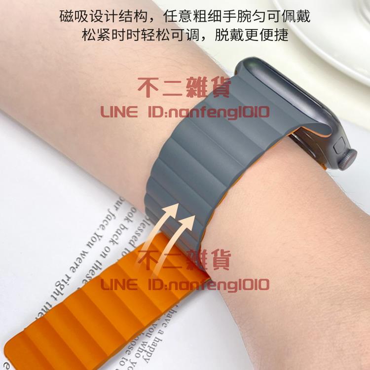 適用蘋果手表iwatch表帶硅膠磁吸applewatch創意透氣運動腕帶【不二雜貨】
