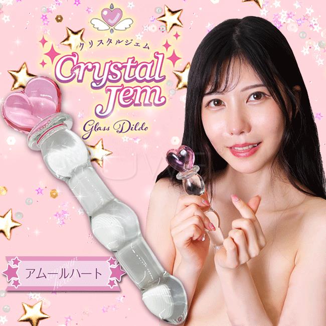 「送280ml潤滑液」日本原裝進口NPG．水晶寶石系列 愛心魔杖長型玻璃按摩棒