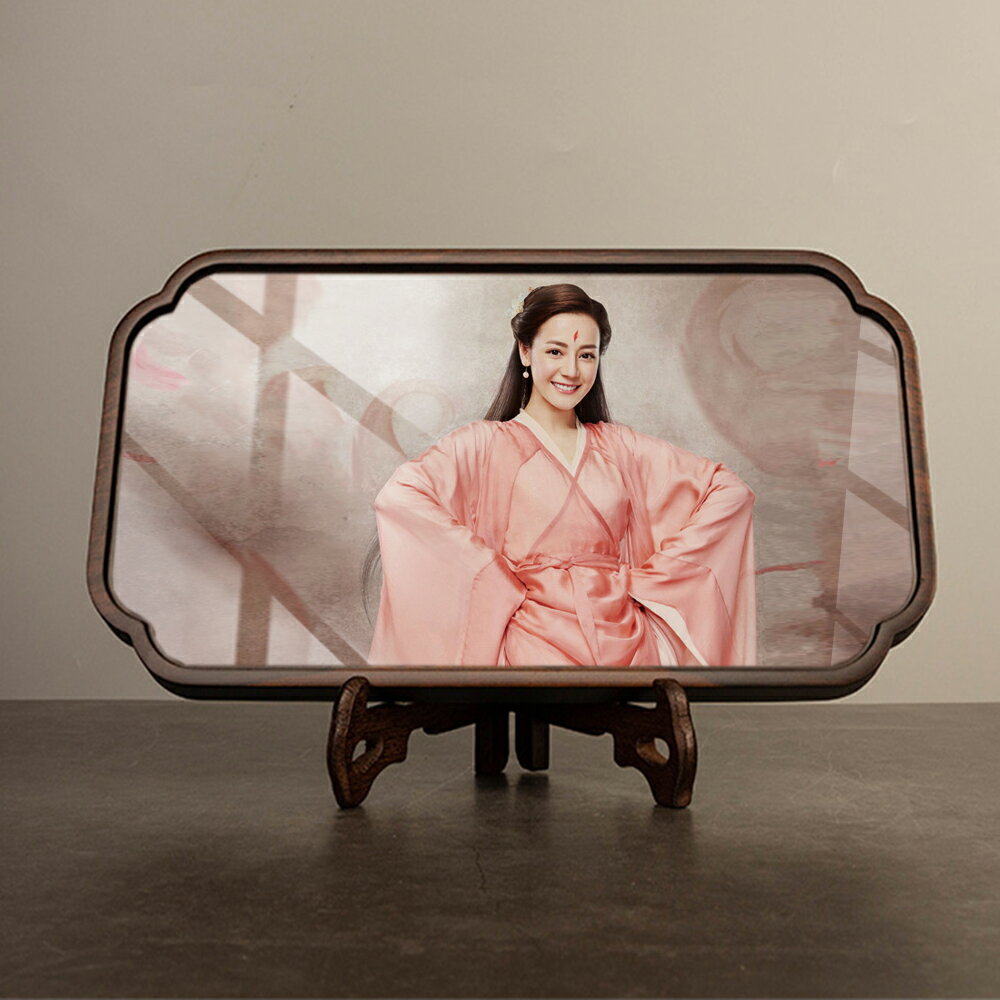 古裝照片相框擺臺   12寸寫真藝術照復古實木水晶擺件 高檔禮品框 1