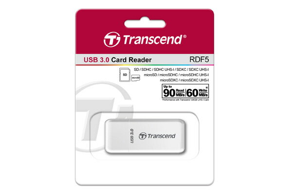 【199超取免運】[享樂攝影]創見 Transcend F5 USB 3.0讀卡機 支援 SDXC UHS-I 白色【APP下單跨店最高20%點數回饋!!】