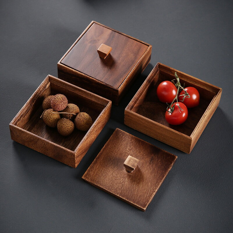 免運 茶具系列 胡桃木干果盤可疊加零食盤創意客廳分格堅果盤子家用實木糖果盒