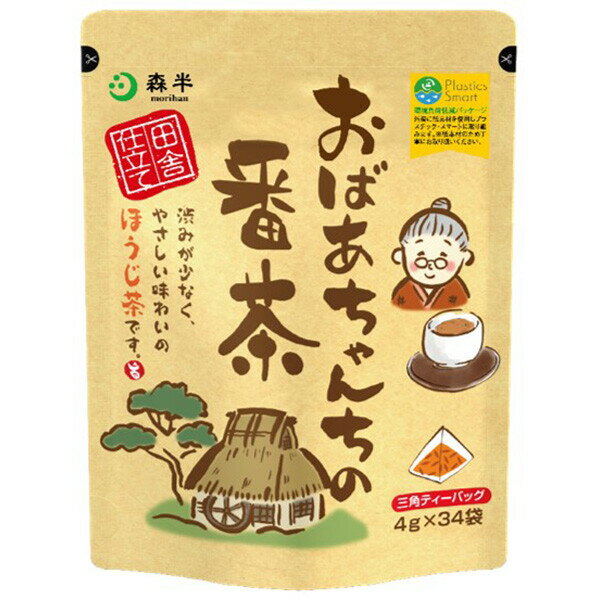 日本 森半 老奶奶番茶 4g x 34袋 焙茶 日式綠茶 日本代購