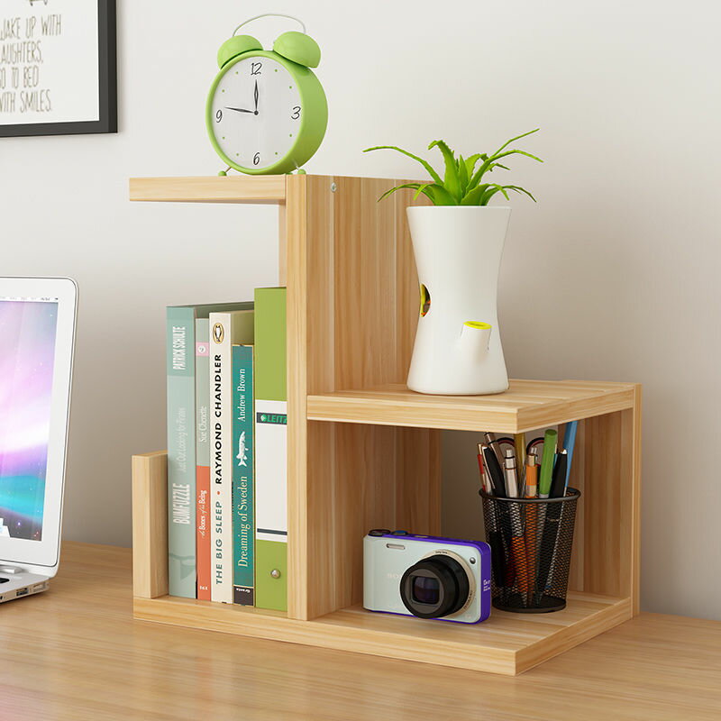 書架 簡易小書架辦公室桌上置物架學生現代簡約書柜多層大空間收納架