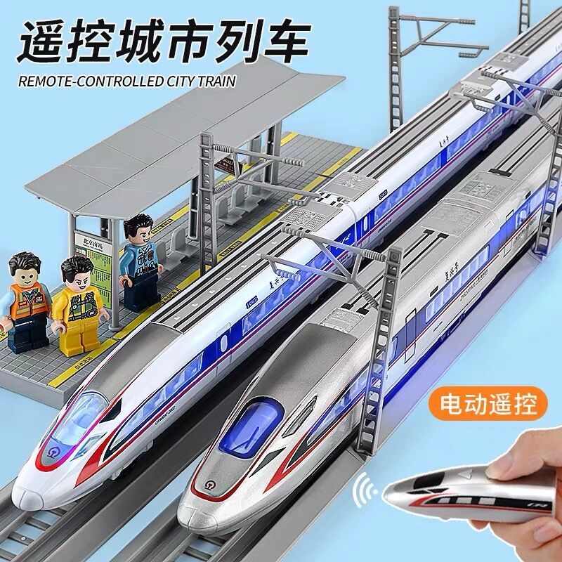 大號高鐵復興號動車模型合金仿真列車和諧號兒童火車玩具電動男孩-快速出貨