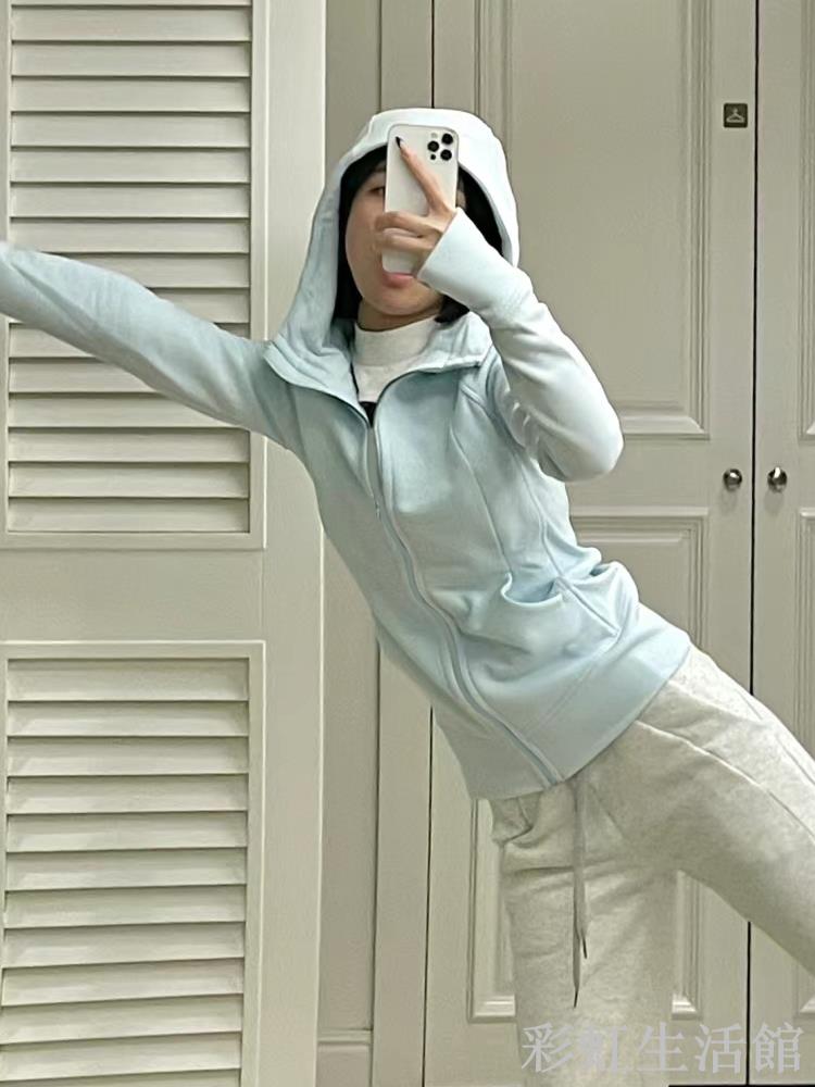 外套女春秋款2024新款秋季衛衣秋冬修身連帽開衫緊身運動套裝上衣