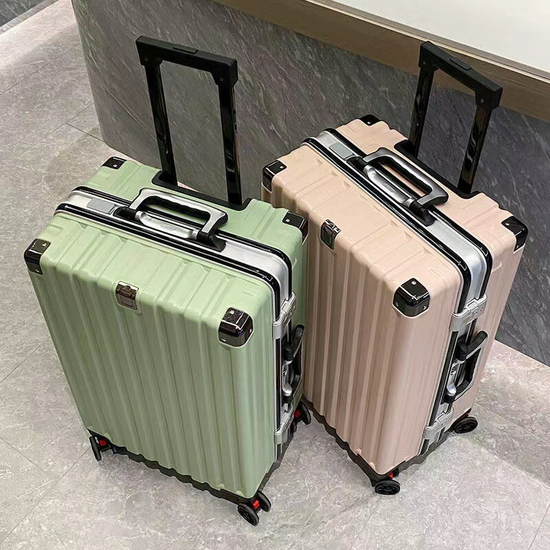 行李箱 登機箱 拉桿箱 熱賣款！免運新款鋁框旅行箱男女學生靜音拉桿箱大容量密碼箱拆卸萬向輪登機箱八折下殺 打骨折 可開發票 加客服賴享受巨額減免金牌保障