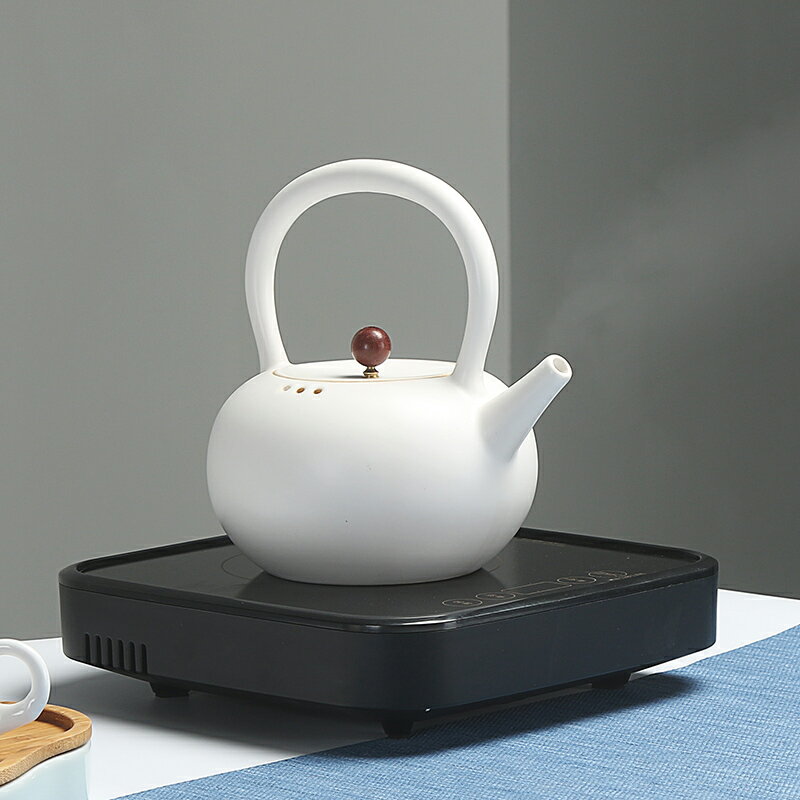 恬靜生活白陶壺燒水壺煮水壺陶瓷電陶爐煮茶壺茶具養生家用泡茶壺