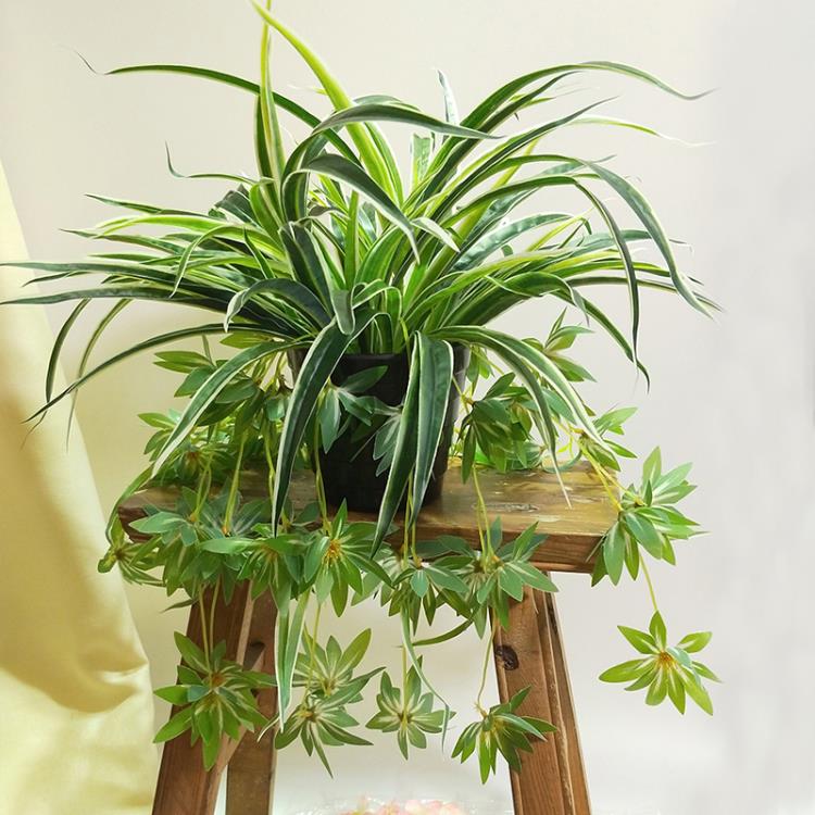 仿真綠植盆栽綠蘿吊蘭塑料植物盆景假花客廳掛壁擺放裝飾擺件花藝