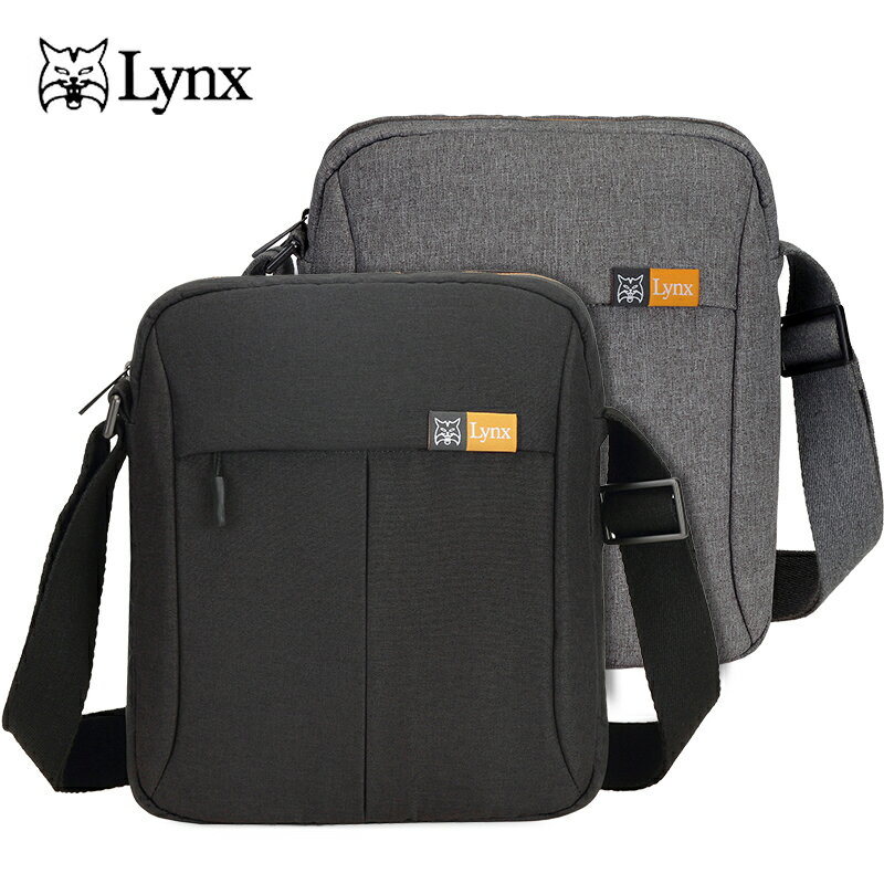 【Lynx】極簡多隔層機能防潑水尼龍直式斜背包/側背包/布包LY39-1102