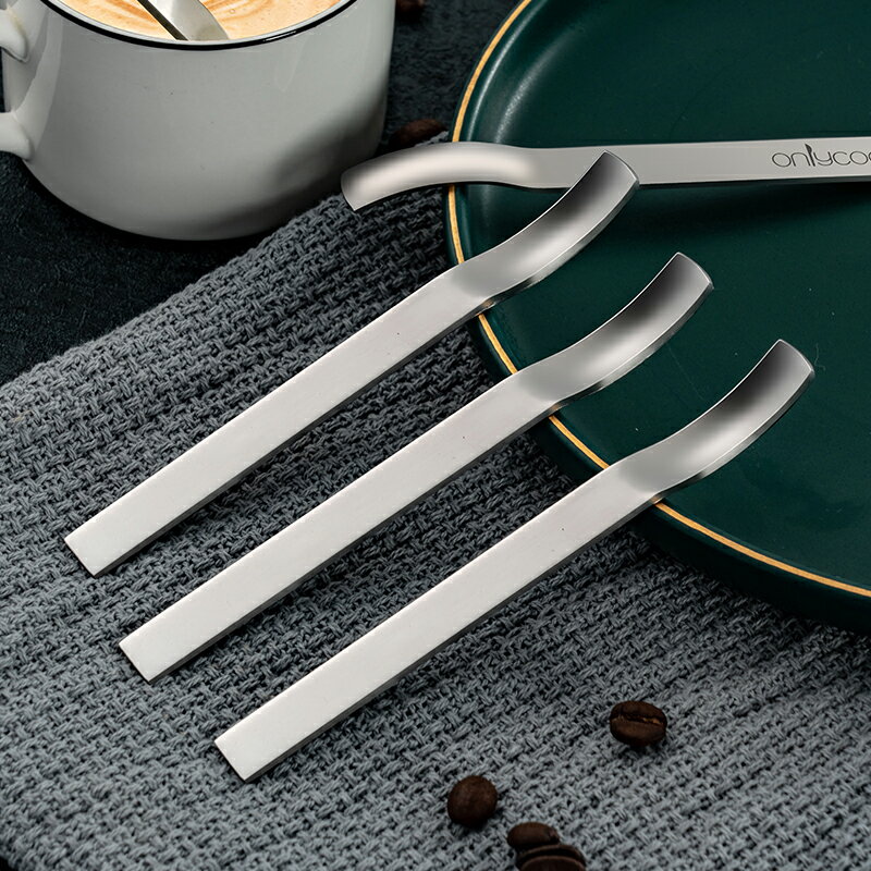 3個裝 短柄不銹鋼咖啡勺 意式濃縮咖啡棒 攪拌勺小甜品勺子咖啡匙