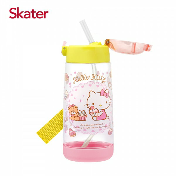 【Skater】PET吸管水壺(480ml) Hello Kitty