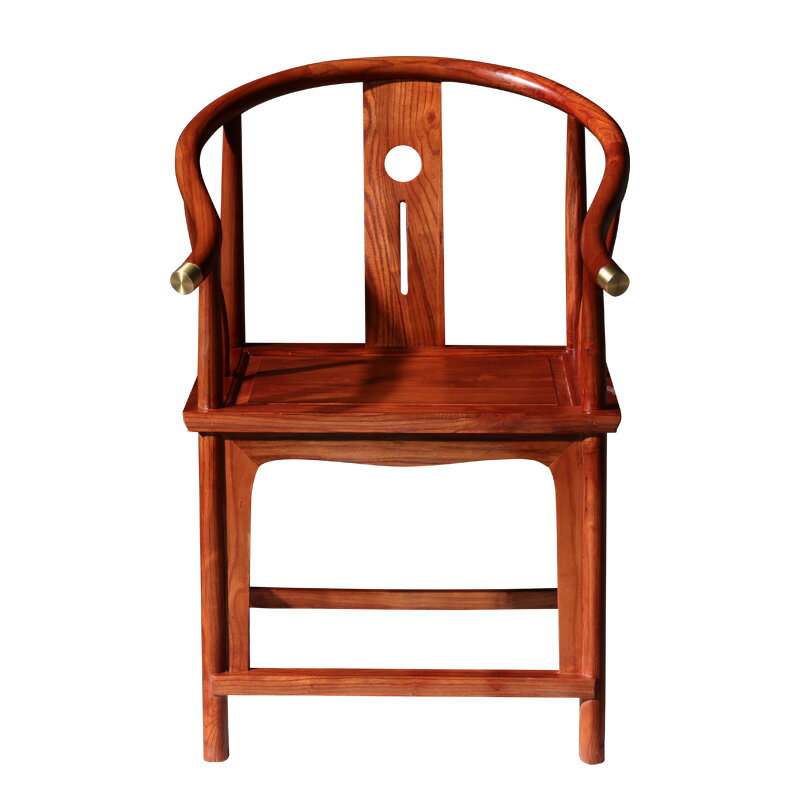 太師椅 新中式圈椅三件套實木太師椅官帽椅仿古榆木圍椅靠背茶椅子主人椅【XXL15351】