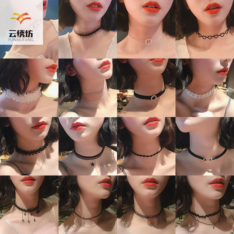 choker骨少女網脖子品短款圈ins酷小仙