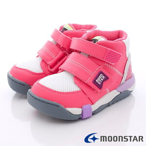 日本月星Moonstar機能童鞋矯健系列寬楦穩定彎曲鞋款21404粉(中小童段/中大童段)