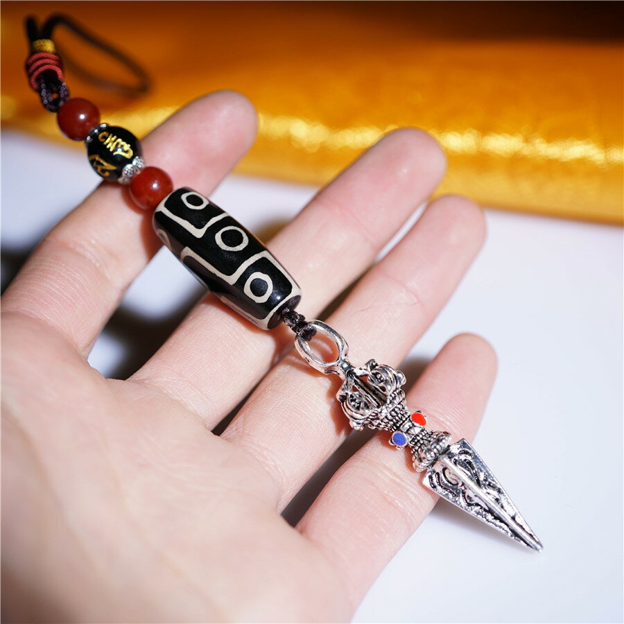 969 天珠 金剛杵天珠 羊眼 板眼 一線 dzibeads！ 西藏瑪瑙九