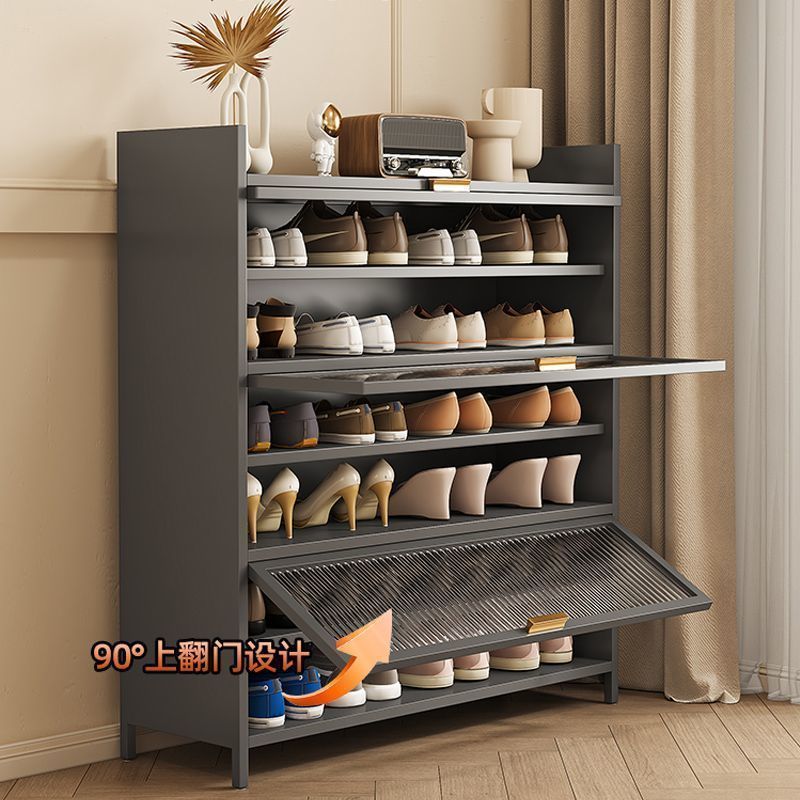 【台灣公司 超低價】加厚家用鋼制鞋柜玄關陽臺落地多層鞋架大容量儲物防塵翻開門鞋柜 4