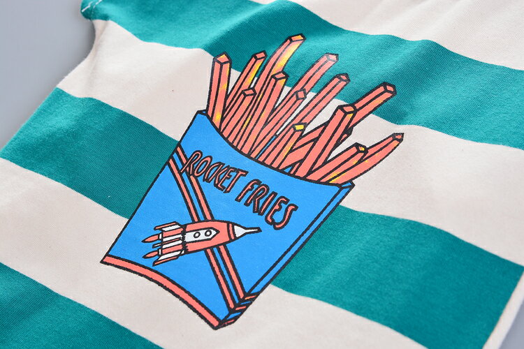 寶寶夏裝套裝1-2-3歲4男童女童裝洋氣條紋短袖短褲兩件套夏天衣服 8