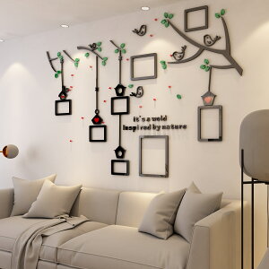 小鳥相框墻貼裝飾自粘3d立體沙發臥室客廳背景墻貼創意貼畫亞克力